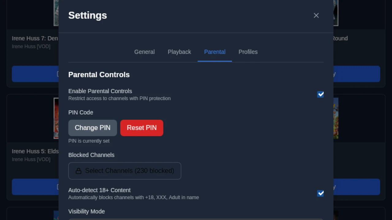 Settings and profiles